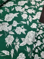 Metallic Floral Brocade Fabric By Yard Emerald Green Silver Floral Embossed
