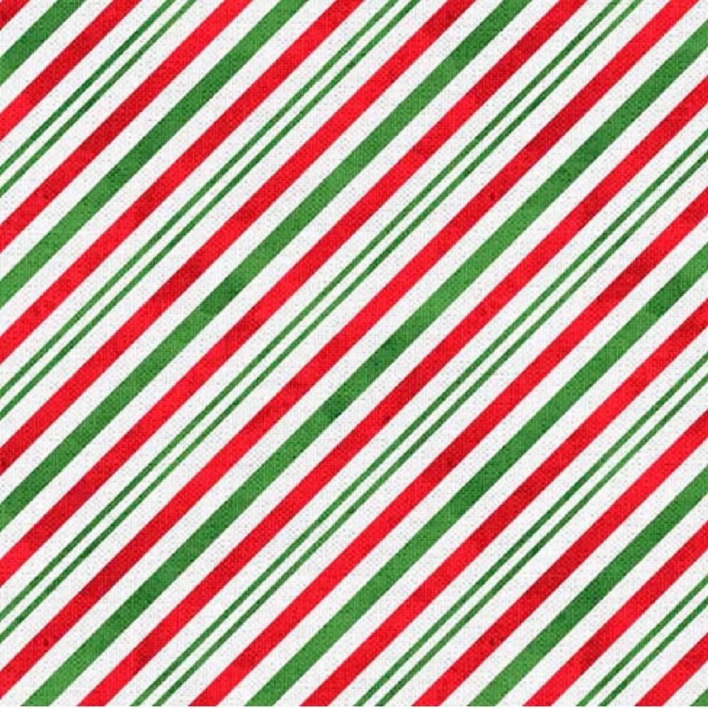 Red & Green Holiday Diagnol Stripe Christmas Fabric by Fabric Traditions