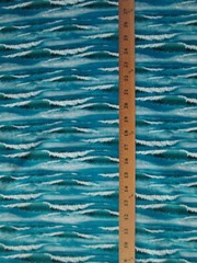 WATER WAVES LAKES OCEAN DEEP BLUES COTTON FABRIC FQ