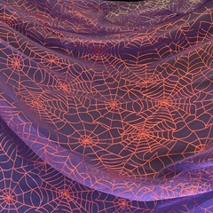 Mesh Fabric Sheer Purple Shiny Halloween Spiderweb DIY Material Show Rose Gold