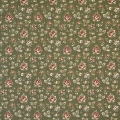 Gayle Moss Green Scattered Rose Tapestry Regal Upholstery Fabric By The Yard