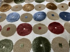 Designer Fabric Remnant Circles Raised Design 20” X 39.5”