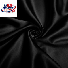 Charmeuse Satin Fabric 60 Inch Wide Black Soft Cloth for Crafts & Sewing