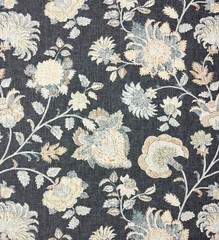 RICHLOOM BRONTE GRAPHITE GRAY JACOBEAN FLORAL MULTIUSE FABRIC BY THE YARD 54″W