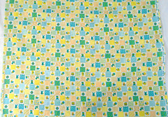 Vintage VIP Baby Toys Mini Squares Yellow Green Cotton Blend Fabric 43×31″
