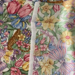 Fat Quarter plus EASTER cotton fabric Daffodils Tulips pink green yellow