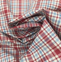 8.75 Yard Cut of Red, Blue and White Check Plaid Home Decor Fabric