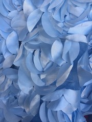 Maci LIGHT BLUE 3D Floral Polyester Satin Rosette on Mesh Fabric by the Yard –