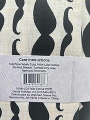 1 yd precut fabric 36×44 in 100% cotton: mustache pattern quilting crafting