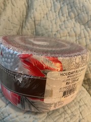 Holiday Flourish Silver 40 Piece 2.5 Strips + 2 Yards Coordinating Fabric New
