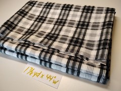 Black & White Plaid Cotton Blend Seersucker Fabric – 44″ Wide x 1 7/8 Yards