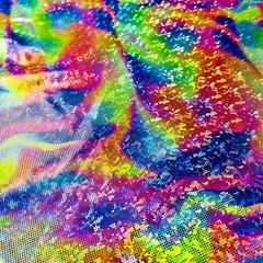 Abstract Multicolor Metallic Print Spandex Fabric Stretch by Yard for Swimwear