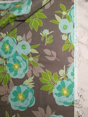 Riley Blake Cotton Fabric Cottage Garden The Quilted Fish Gray Aqua Bold Floral