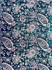 Chinoiserie Metallic Black Silver Lilac Damask Jacquard Brocade Remnant 72″x45″