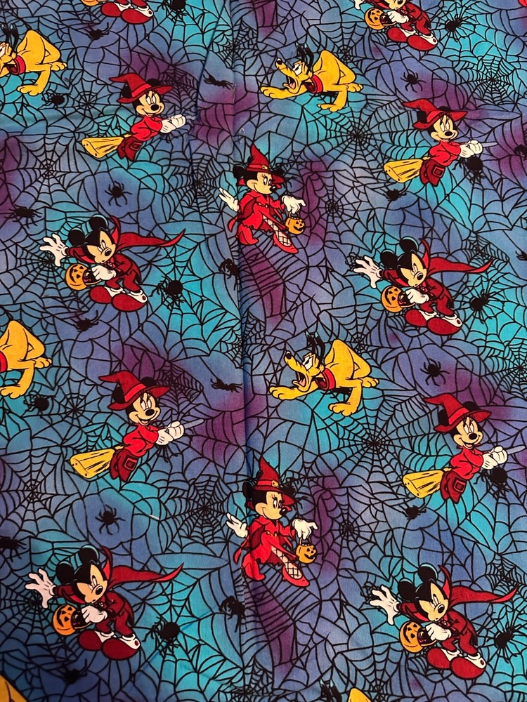 Disney Mickey Mouse Halloween 100% Cotton Fabric by the Half Yard 18″ x 43″