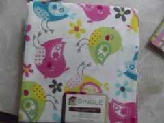 LOT OF 5 FAT QUARTERS COLORFUL COTTON PRINTS PASTEL PLAIDS BIRDS OWLS NEW