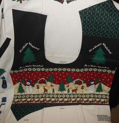 PEACE IN THE COUNTRY SPRING INDUSTRIES WINTER FABRIC PANEL VEST CHRISTMAS SNOW