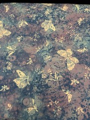 Vtg Blue And Purple Cotton Sewing Fabric Traditions White Butterflies 45” x 126”