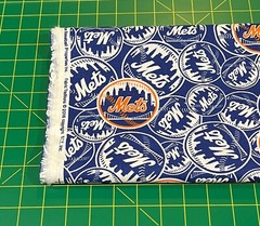 New York Mets Fabric, HALF YARD, Baseball Sports Team 100% Cotton Fabric
