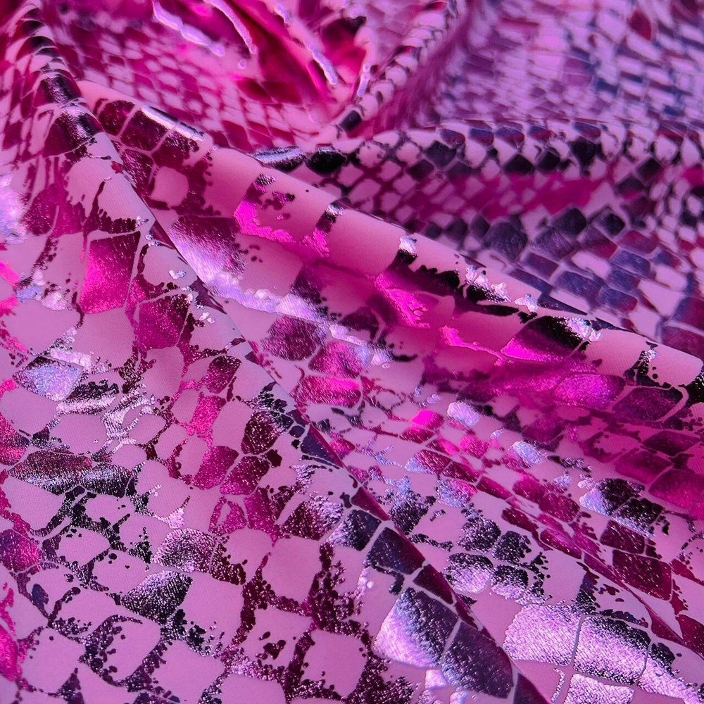 Animal Print Pink Snake I Spandex Fabric Stretch I 60″ wide by Yard I Swimwear