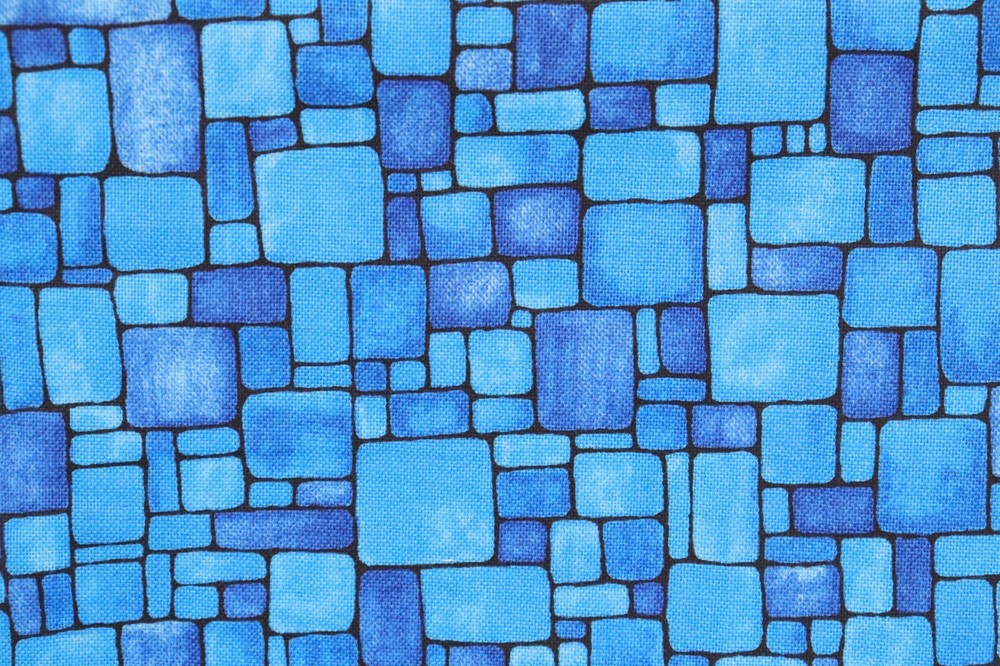 42″ x 44″ Light Fantastic by Fabric Freedom in London England Blue Stone Blocks