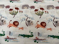 Wild Animals Safari Zoo Lion Hippo Ostrich Cotton Magic Moon Fabric by the yard