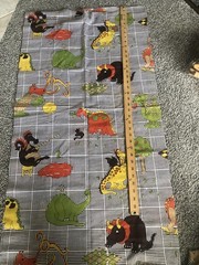 Vtg Large Remnants DINOSAUR Quilting Multi Two Piece 60×40 and 40×40