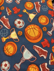 Sports Jerseys &Basketballs Quilters Cotton Durable Medium Weight- 2.5yds X 43”