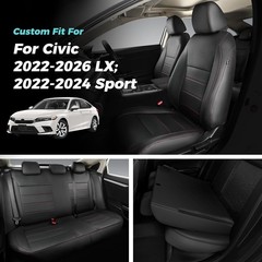 Seat Covers for Honda Civic Sedan Sport 2022 2023 2024 & LX 2022-2026, Custom…