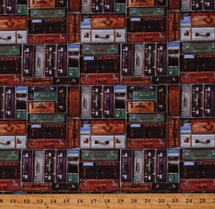 Cotton Suitcases Travel Bags Luggage Express Tracks Fabric Print by Yard D683.87