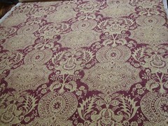 One Yd WILLIAMSBURG Fabric Market Square Shaimar Resist LINEN Upholstery BTY