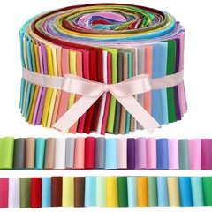 70 PCS Solid Color Jelly Fabric Quilting Strips 2.55 Inch Cotton Bundle