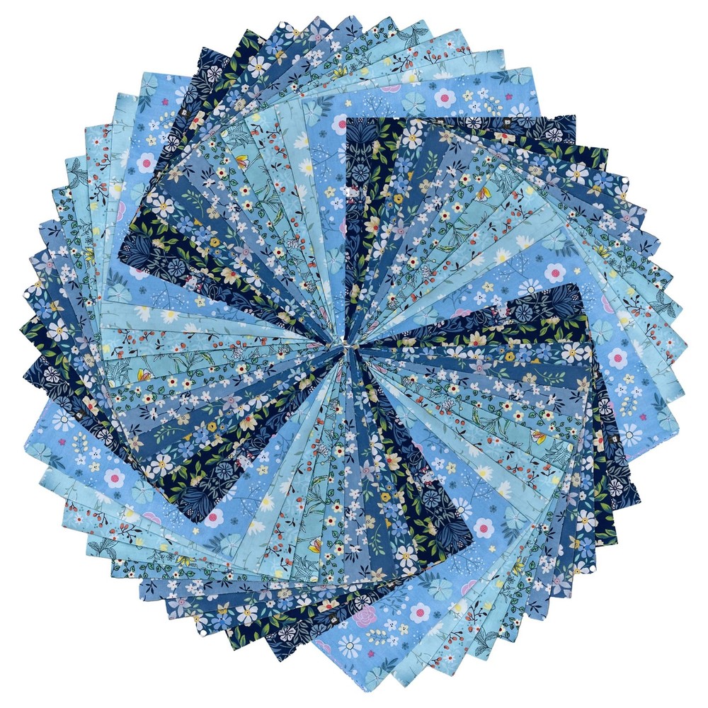 50 PCS 10×10 In Dark Paisley Precut Cotton Fabric Squares For Quilting