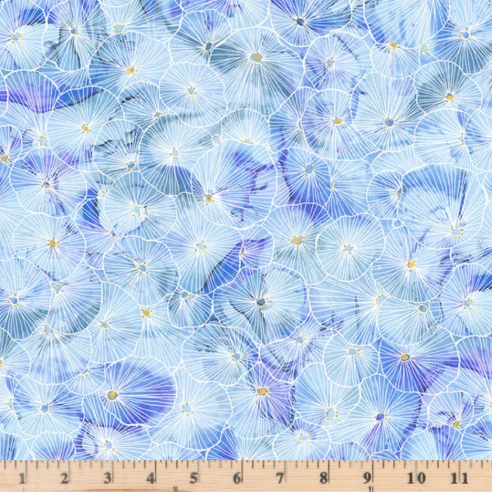 Painted Sea Linear bursts Light Blue 05942LB by half yard continuous cuts