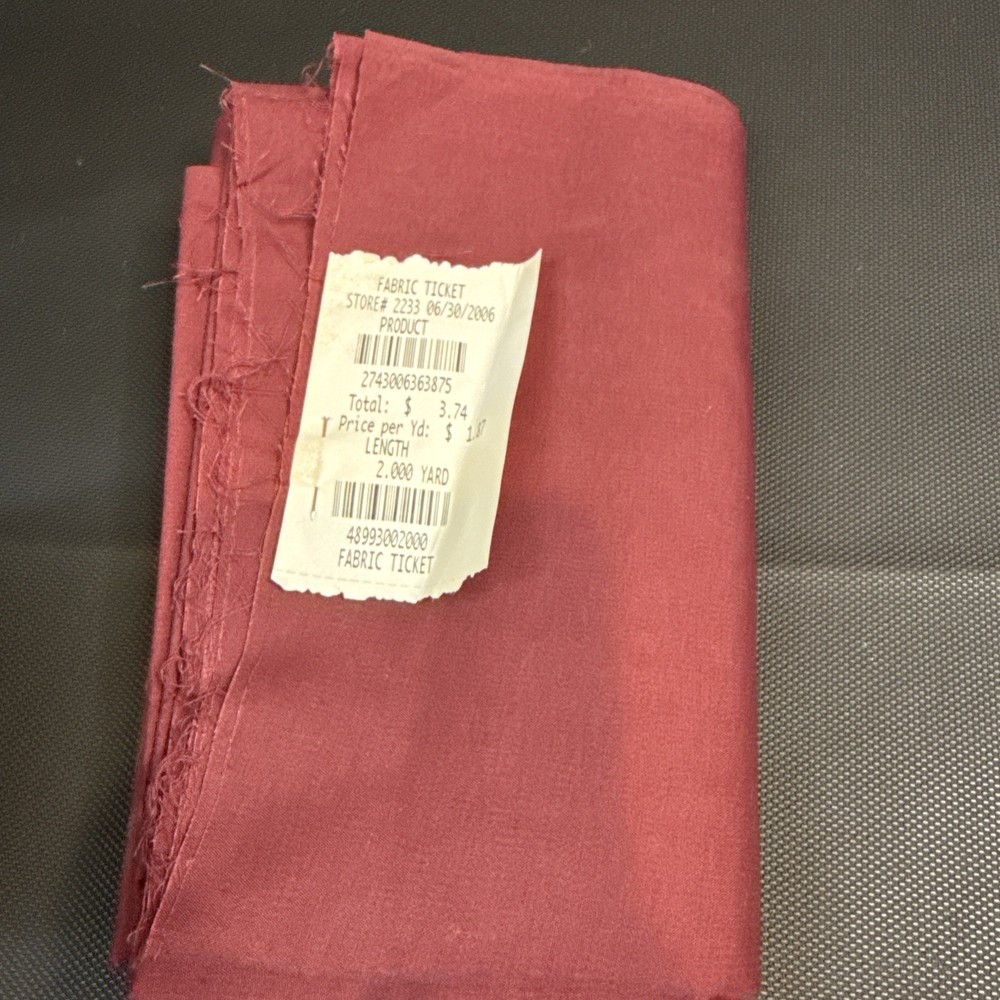 Joann Fabrics Solid Maroon Burgundy Polyester Blend 2 Yards