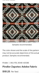 Pindler Pendleton Zapotec Adobe Fabric -SOLD BY THE YARD- 19 YARDS AVAILABLE