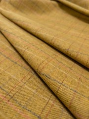 2.33yd Remnant Brentano Scene – 04 Wooden Pencil Yellow Plaid Upholstery Fabric