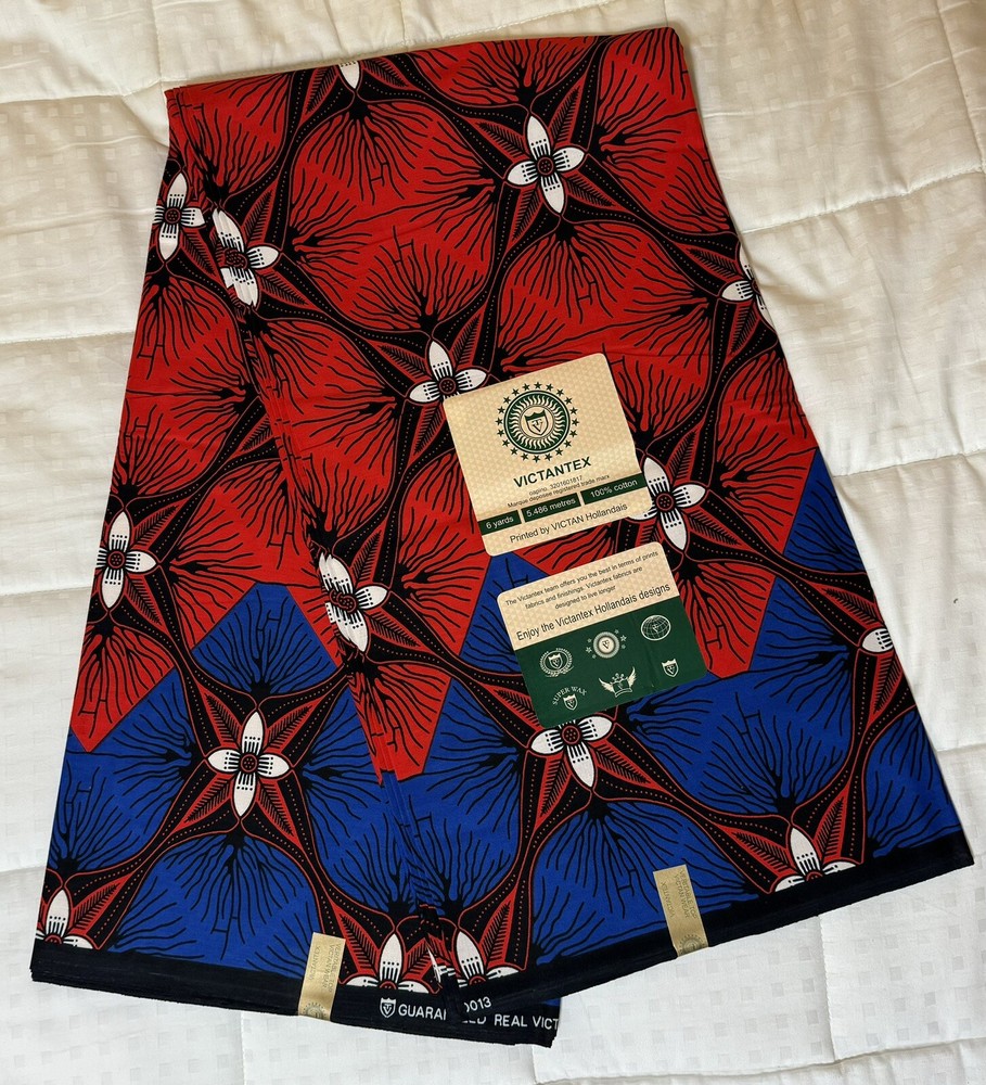 Ankara/Kitenge Fabric from Tanzania, 6 Yards of African Wax Print, 100% cotton