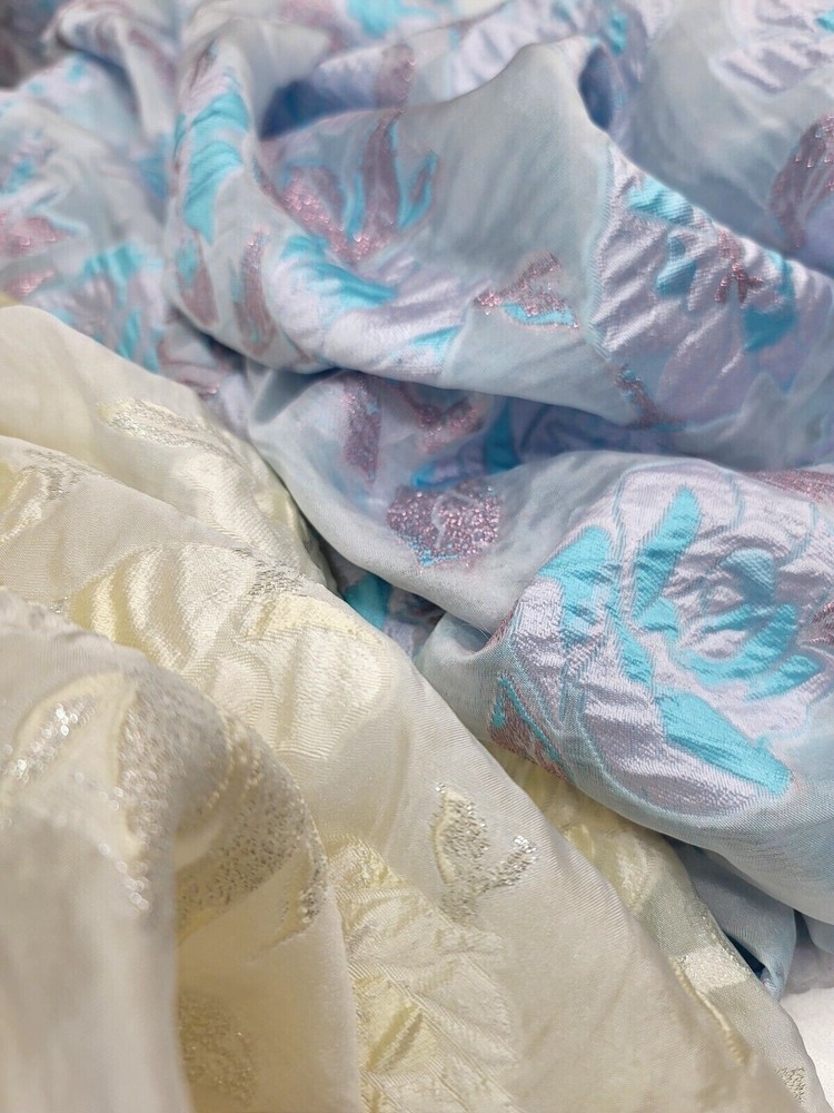 Get your hands on this beautiful YELLOW floral brocade fabric that will transfor