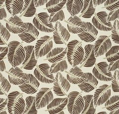 Schumacher Large Tropical Leaf Print Fabric- Costa Rica Chocolate 1.25 yd 176192