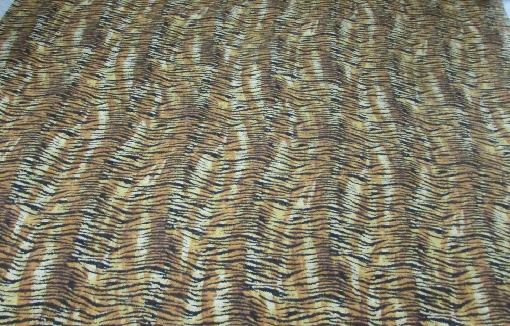 Vintage FAYE BURGOS By MARCUS BROTHERS TEXTILES Flannel TIGER Fabric BRAND NEW