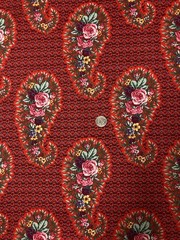 Vtg Eliolona Home & Garden Floral Rose Paisley Italian Fabric 2 Yds x 60″ Cotton