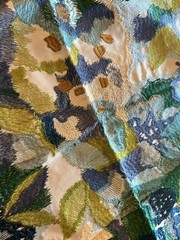 highland court ha61244-71 bosque blue avocado Durable Robert Allen embroidered