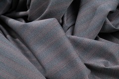 Vintage Mario Zegna Fabric 2.6m 100% Wool Made in Italy Red Stripe