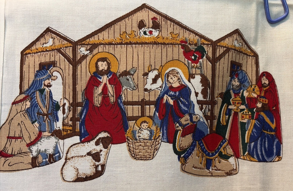 VIP Cranston~ Cotton Fabric~ Cut & Sew Panel~Keepsake Crafts~ Nativity Scene