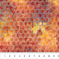 NORTHCOTT – Busy Bee By Banyan Batiks Studio – Honeycomb – Rust – K33014 ,1/4