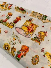 Darling 70s Girls With Cats Manes Holly Hobbie Inspired 45” Wide 7 Yards Fabric