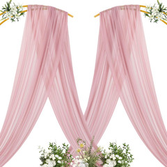 Dusty Rose Wedding Arch Draping Fabric 1 Panel 29″ X 20 FT Extra Long Gauze Drap
