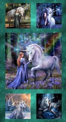 Clothworks Unicorn Magic Cotton Quilt Fabric Panel 24″ x 44″