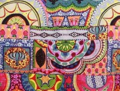 5 Yard Indian cotton fabric by the meter multicolored print with stylized fruit